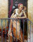 Pino Famous Paintings - At The Balcony
